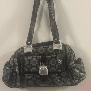 Elegant Black and Gray Shoulder Bag